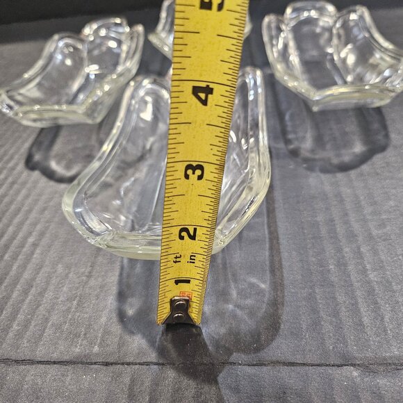 Vintage Indiana Glass Banana Split Dishes, Hot Dog Plates, Boat Dish Set of 4 - Picture 9 of 9